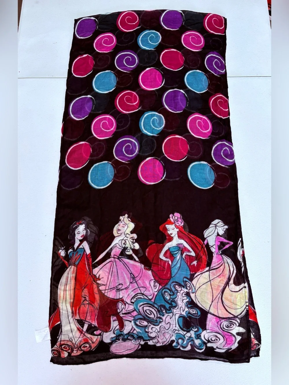 Disney Parks Disney Princesses Ariel Snow White Rapunzel Aurora Scarf New.
